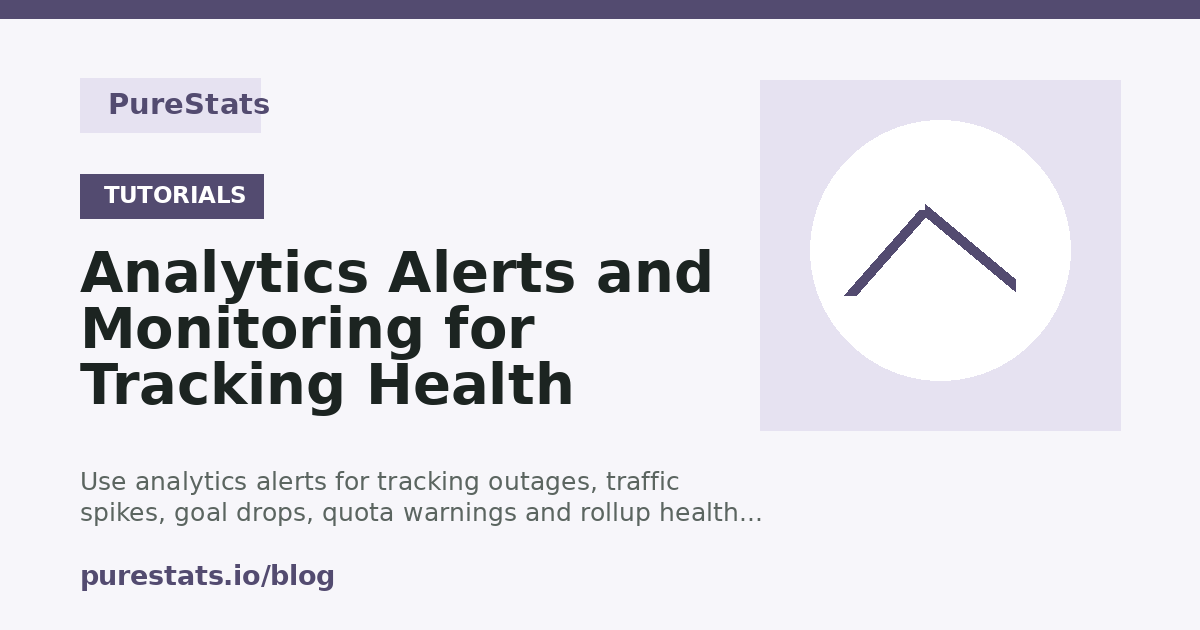 Analytics Alerts and Monitoring for Tracking Health cover image