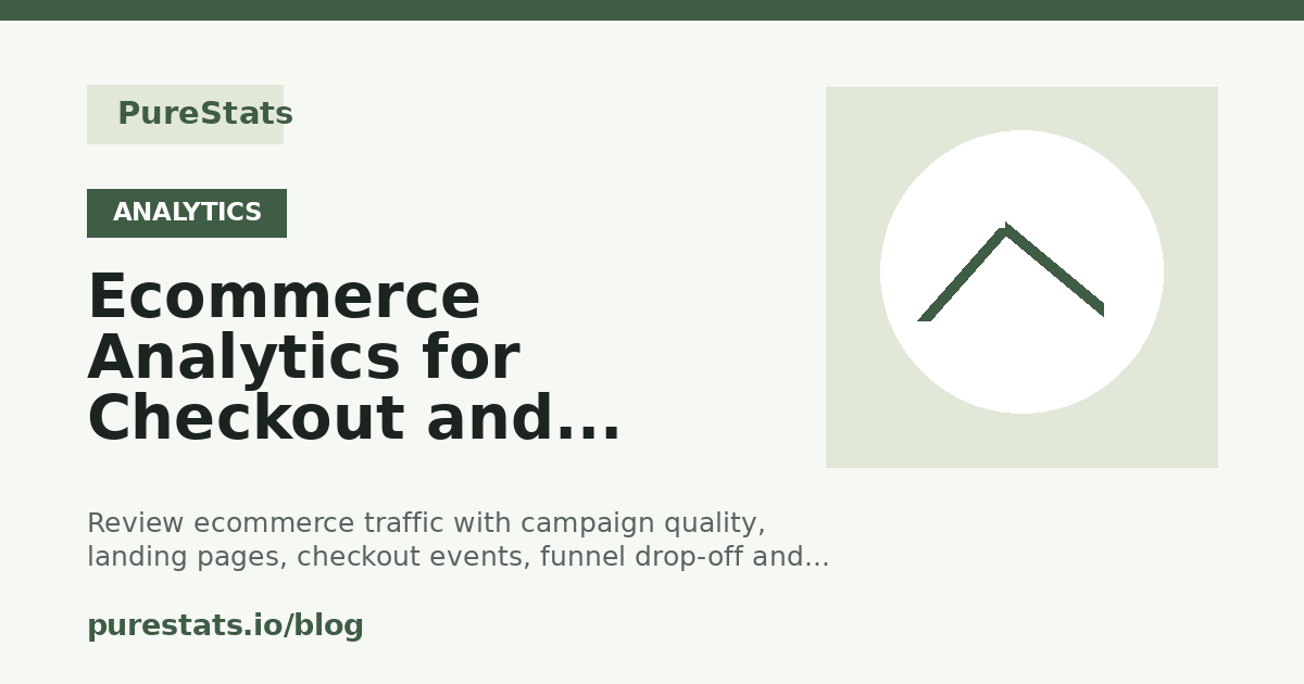 Ecommerce Analytics for Checkout and Campaign Quality cover image